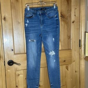 Judy Blue Distressed Blue Skinny Jeans